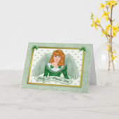 Ierse engel & banner - leeg van binnen kaart (Gele Bloem)