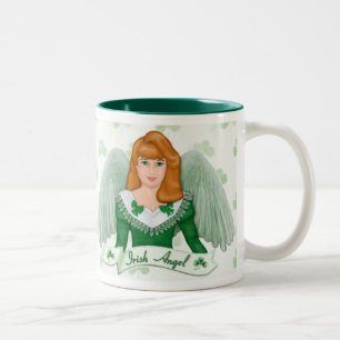 Ierse engel en banner tweekleurige koffiemok