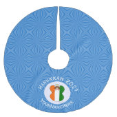 Ierse engel Hanukkah-vlag gepersonaliseerd Kerstboom Rok (Voorkant)
