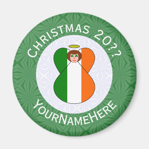 Ierse engel kerst vlag gepersonaliseerd magneet