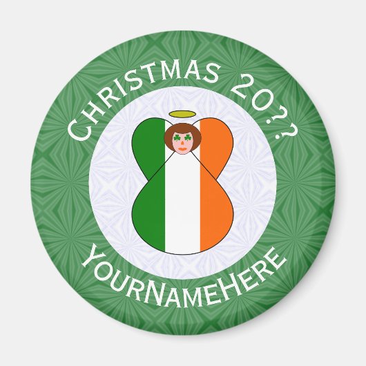 Ierse engel kerst vlag gepersonaliseerd  magneet (Voorkant)