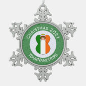 Ierse engel kerstvlag gepersonaliseerd tin sneeuwvlok ornament (Voorkant)