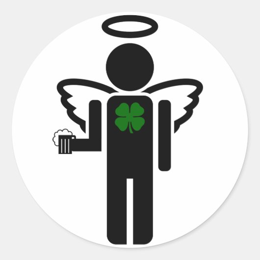 ierse engel . ronde sticker (Voorkant)