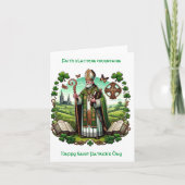 Ierse Erfgoed: Traditionele Bisschop Sint-Patrick Feestdagen Kaart (Voorkant)