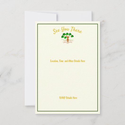 Ierse familie reünie Elke naam Datum Groen Save The Date (Achterkant)