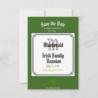 Ierse familie reünie Elke naam Datum Groen Save The Date