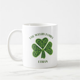 Ierse familienaam  Keltisch Shamrock Custom Koffiemok