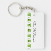 Ierse familienaam Shamrock Green Ireland Pet Sleutelhanger (Voorkant)