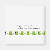 Ierse familienaam Shamrocks Groene Petten Magneet (Voorkant)