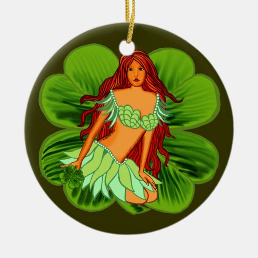 Ierse fee ronde versiering keramisch ornament (Voorkant)
