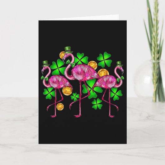 Ierse Flamingo St Patricks Dag Vogel Dier Kinderen Kaart (Voorkant)