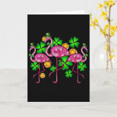 Ierse Flamingo St Patricks Dag Vogel Dier Kinderen Kaart (Gele Bloem)