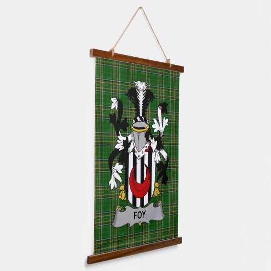 Ierse Foy of O_Fie wapenschild Familie Crest Hangend Wandkleed (Gebogen)