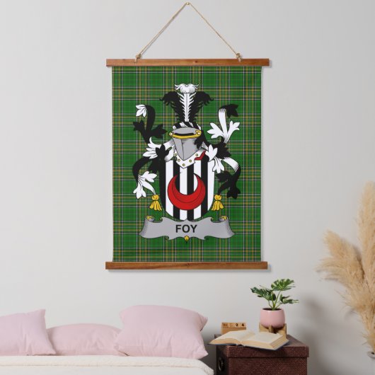 Ierse Foy of O_Fie wapenschild Familie Crest Hangend Wandkleed (Slaapkamer)