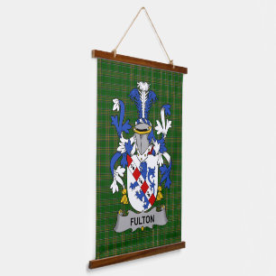 Ierse Fulton Wapen van Familie Crest Hangend Wandkleed