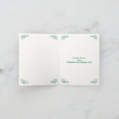 Ierse Gaelic Christmas groen & gouden boom, rendie Kaart (Binnen)