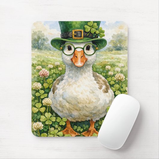 Ierse gans in klaver veld muismat (Met muis)