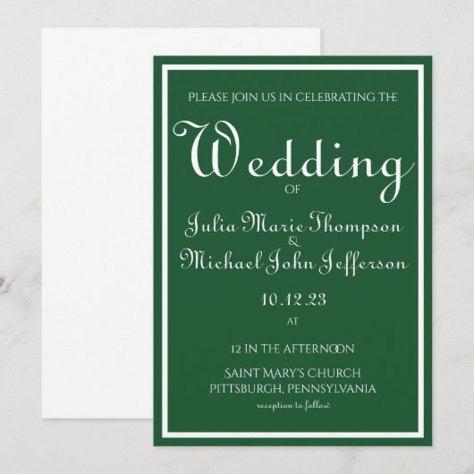 Ierse geïnspireerde uitnodiging (Voorkant / Achterkant)