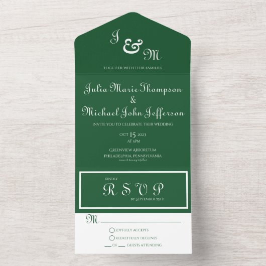 Ierse geïnspireerde uitnodiging met RSVP (Binnen)