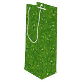 Ierse Geluks Shamrocks Wijn Cadeautas (Achterkant Gekanteld)