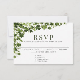 Ierse gestileerde klaverbladige bladgroente RSVP kaartje