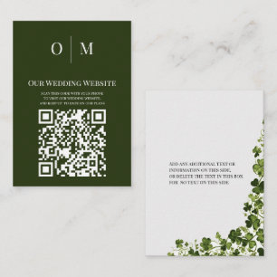 Ierse gestileerde shamrock bladrijke QR-code Informatiekaartje