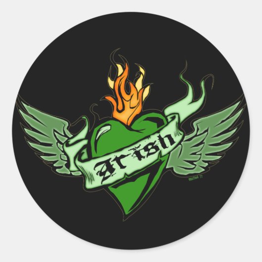 Ierse gevleugelde hart stickers (Voorkant)