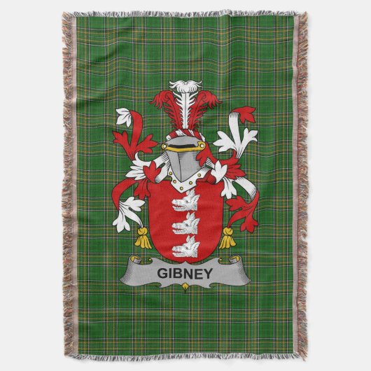 Ierse Gibney of O_Gibney wapenschild familie Cres Deken (Voorkant Verticaal)