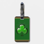 Ierse Gift Shamrock Green Custom gepersonaliseerd Bagagelabel (Achterkant verticaal)