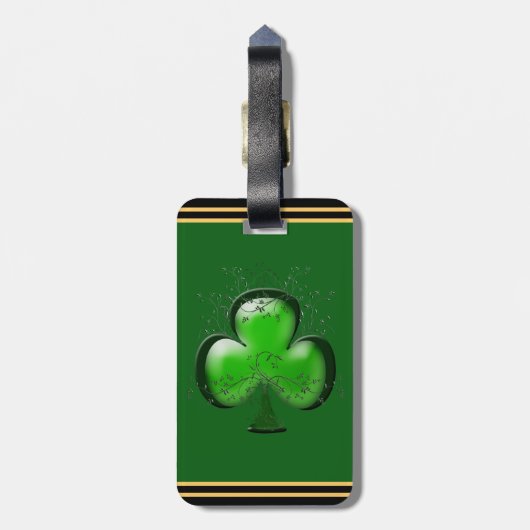 Ierse Gift Shamrock Green Custom gepersonaliseerd Bagagelabel (Achterkant verticaal)