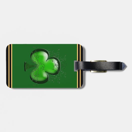 Ierse Gift Shamrock Green Custom gepersonaliseerd Bagagelabel (Achterkant horizontaal)