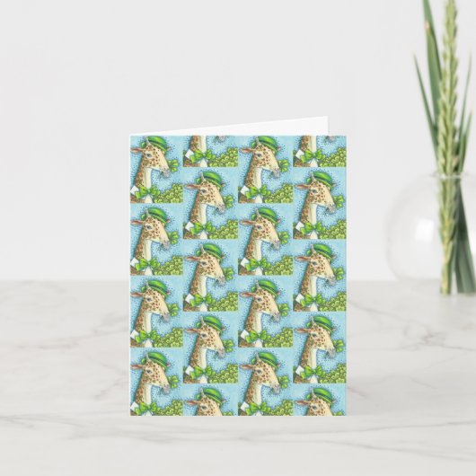 IERSE GIRAFFE ST. PATRICKS DAG WENSKAART blanco Kaart (Voorkant)