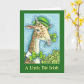 IERSE GIRAFFE ST. PATRICK'S DAY WENSKAART KAART (Gele Bloem)