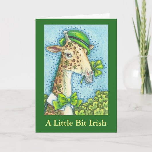 IERSE GIRAFFE ST. PATRICK'S DAY WENSKAART KAART (Voorkant)
