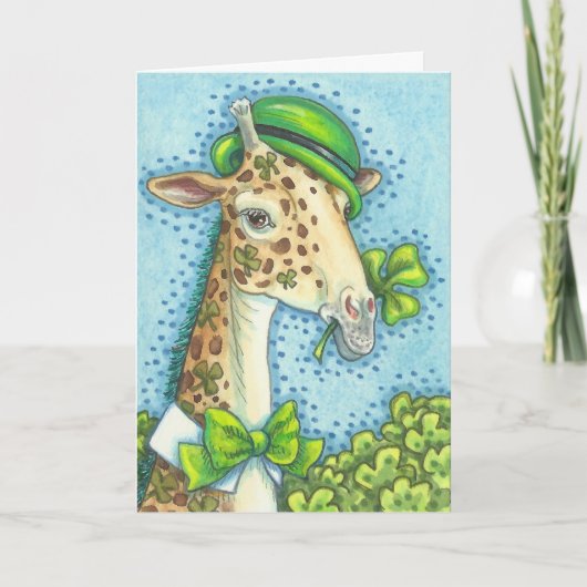IERSE GIRAFFE ST. PATRICK'S DAY WENSKAART KAART (Voorkant)