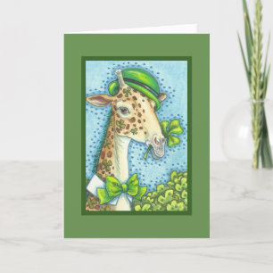 IERSE GIRAFFE ST. PATRICK'S DAY WENSKAART Vers Kaart