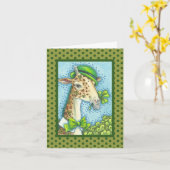IERSE GIRAFFE ST. PATRICK'S DAY WENSKAART Vers Kaart (Gele Bloem)