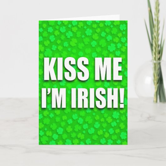 Ierse Glitter Textuur Kus Me Kaart (Voorkant)