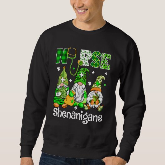 Ierse Gnomen Shenanigans Stethoscoop Verpleegster  Trui (Voorkant)