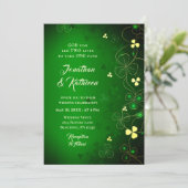 Ierse Golden Leaf Clover Design Wedding Blessing Kaart (Staand voorkant)