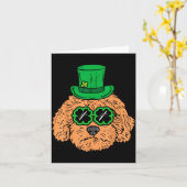 Ierse Goldendoodle Doodle Hond Grappige St. Patric Kaart (Gele Bloem)