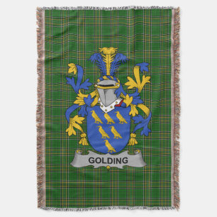 Ierse Golding Wapen van Familie Crest Ierland Deken