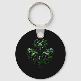 Ierse gotische klavertje vier schedel St. Patrick' Sleutelhanger