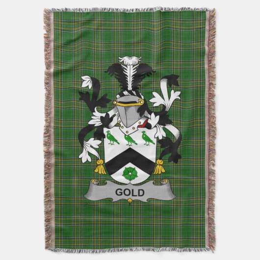 Ierse gouden familiewapen Ierland Deken (Voorkant Verticaal)