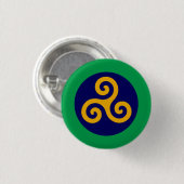 Ierse gouden Triskele Badge Ronde Button 3,2 Cm (Voorkant /achterkant)