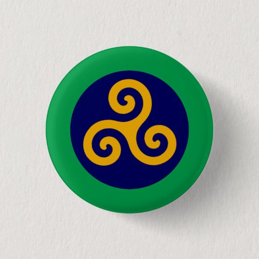 Ierse gouden Triskele Badge Ronde Button 3,2 Cm (Voorkant)