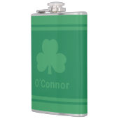 Ierse Green Clover - persoonlijke achternaam Heupfles (Links)