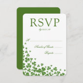 Ierse Green Shamrock Wedding RSVP (Voorkant / Achterkant)