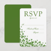 Ierse Green Shamrock Wedding RSVP Kaartje (Voorkant / Achterkant)