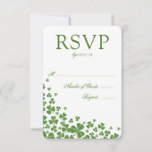 Ierse Green Shamrock Wedding RSVP Kaartje (Voorkant)